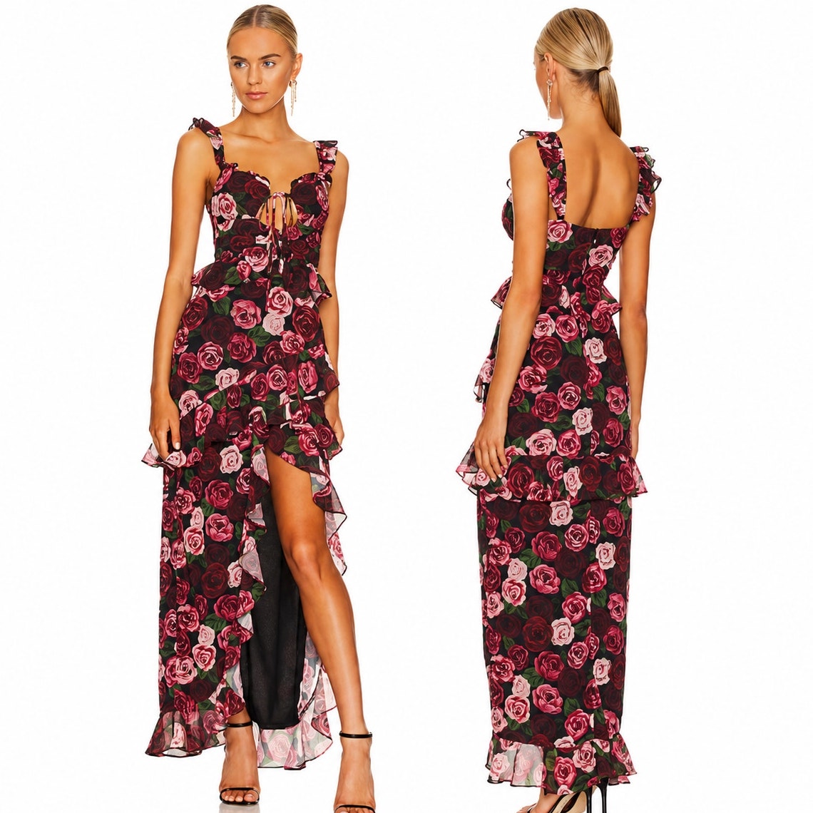 Majorelle Rocsi Gown Floral Ruffle Maxi Formal Dress Wedding Guest Revolve